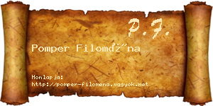 Pomper Filoména névjegykártya